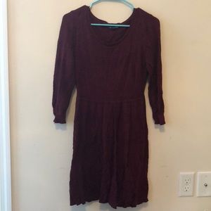 Burgundy winter dress